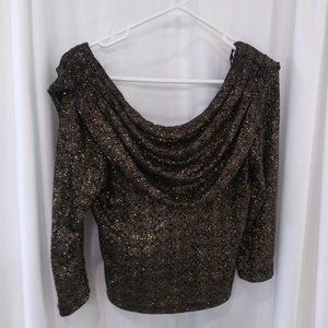 MSK WOMENS GOLD LONG SLEEVE 3/4  WOMENS SEQUIN M.